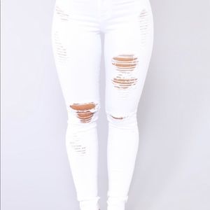 White Ripped Skinny Jeans
